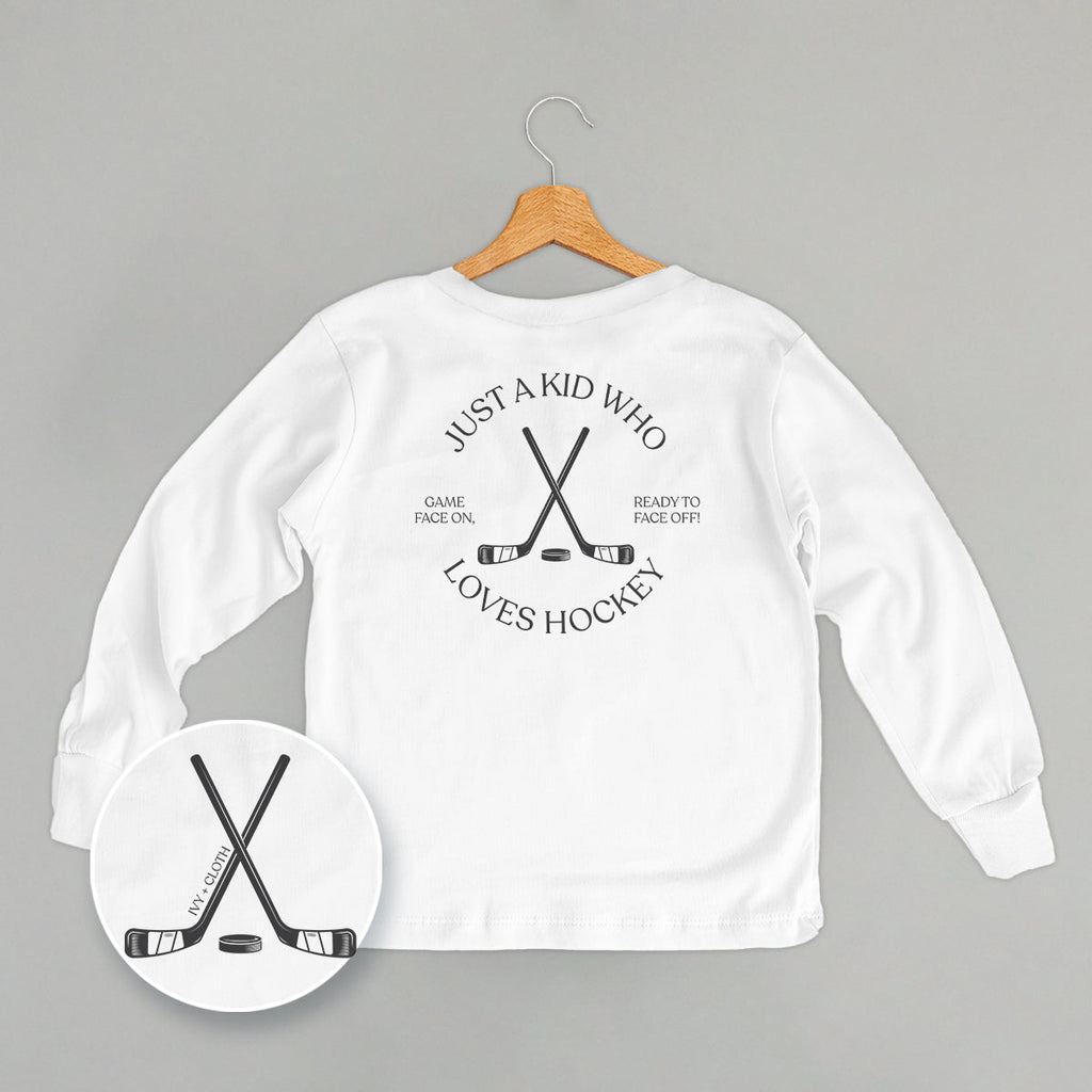 Just A Kid Who Loves Hockey (Kids Back Print)