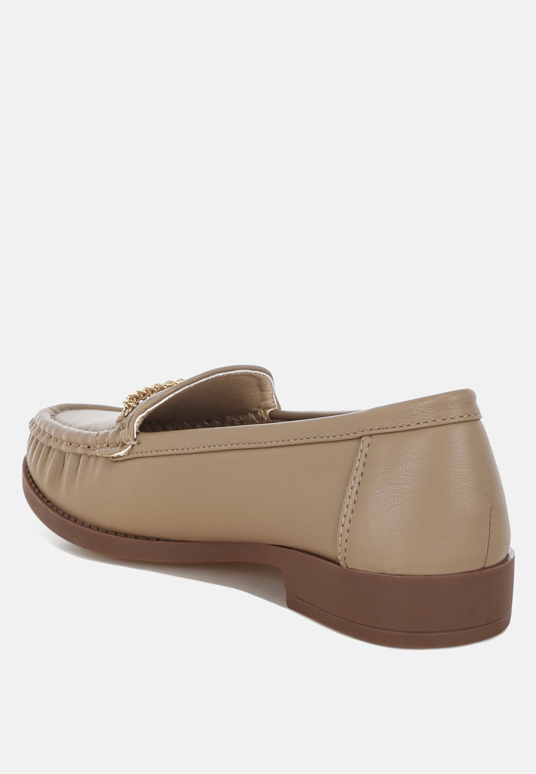 Nemunk Metallic Chain Detail Loafers