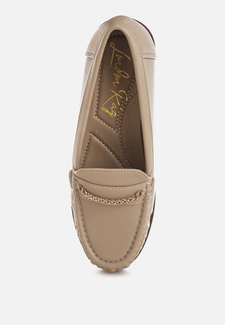 Nemunk Metallic Chain Detail Loafers