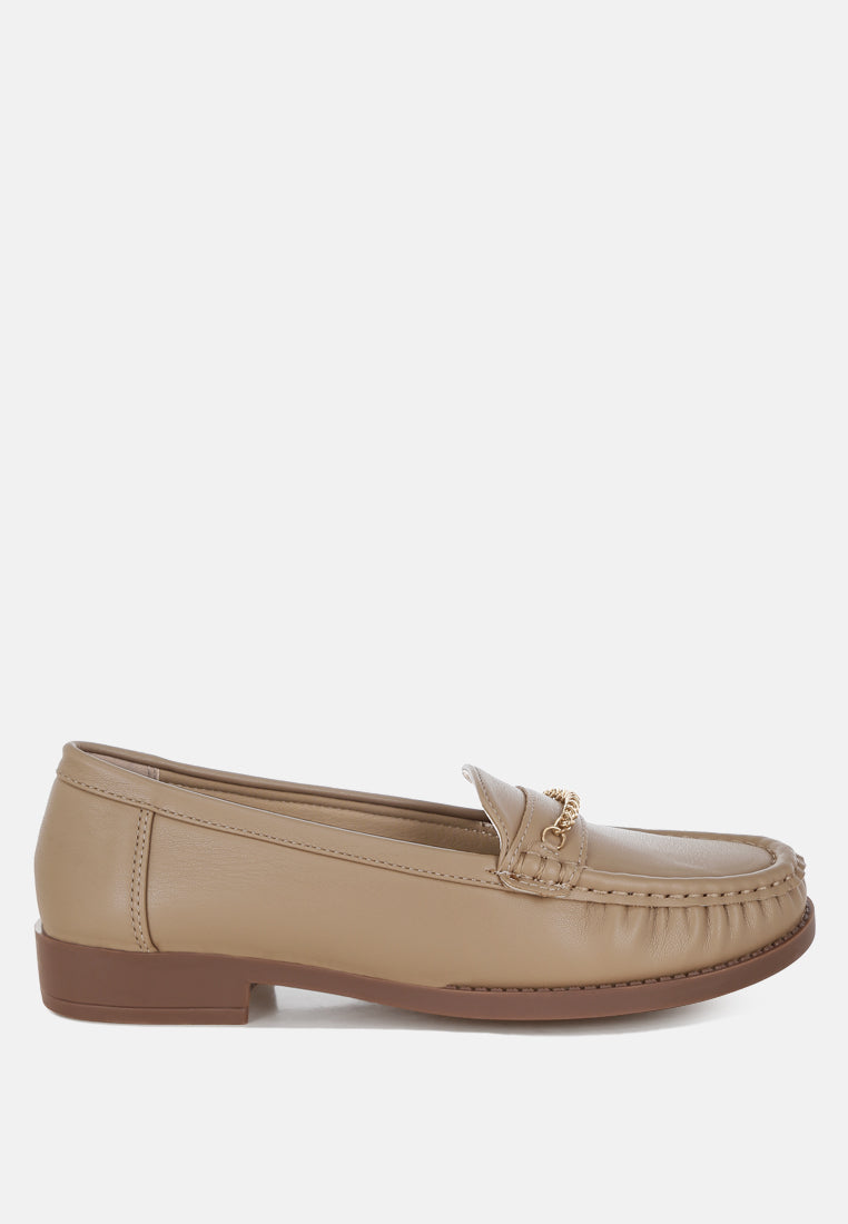 Nemunk Metallic Chain Detail Loafers