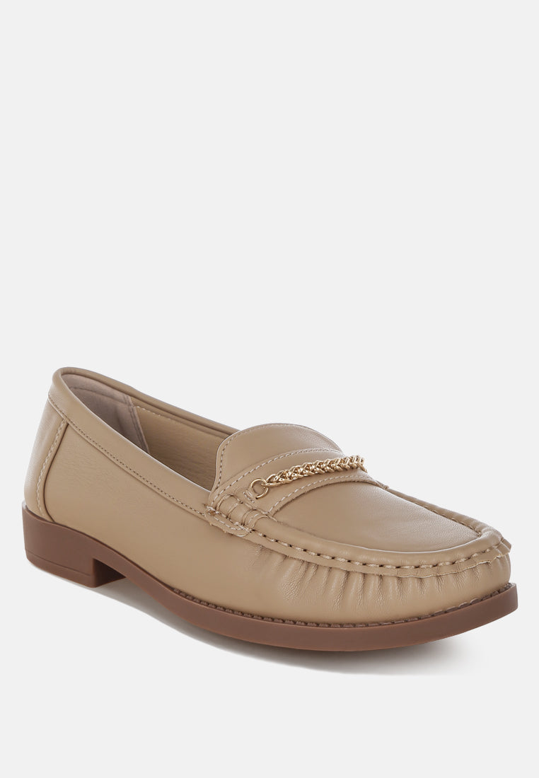 Nemunk Metallic Chain Detail Loafers
