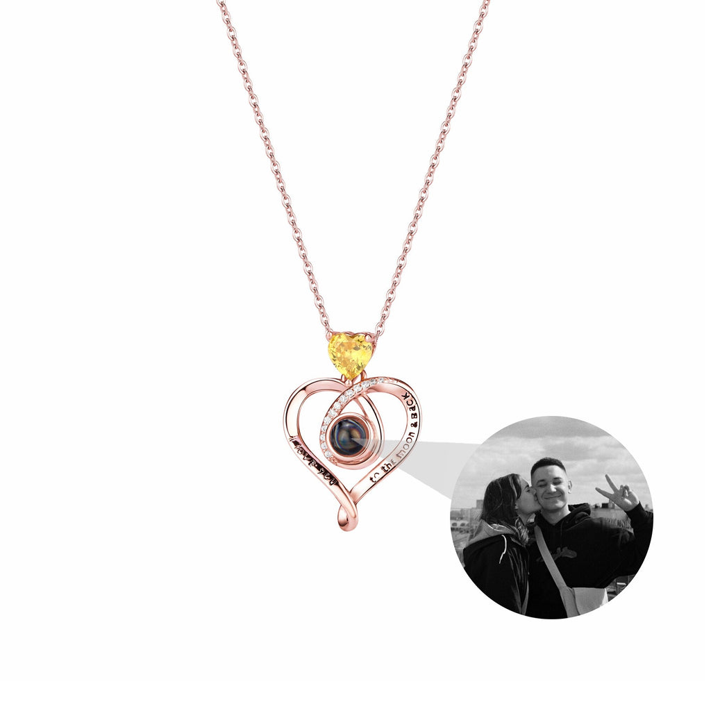 Love with customizable photosProjection Necklace Pendant Jewelry For Lover Girlfriend