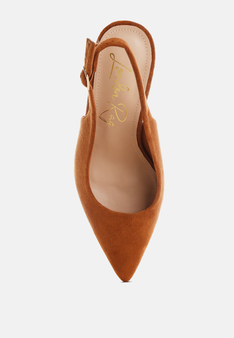Theobs Soft Microfiber Pointed Toe Slingbacks
