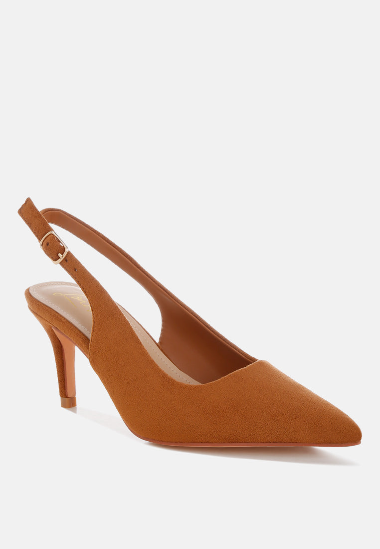 Theobs Soft Microfiber Pointed Toe Slingbacks