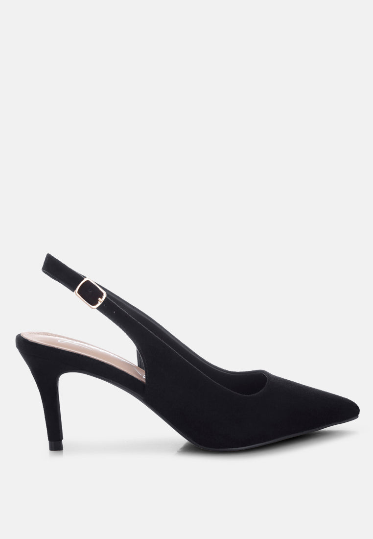 Theobs Soft Microfiber Pointed Toe Slingbacks