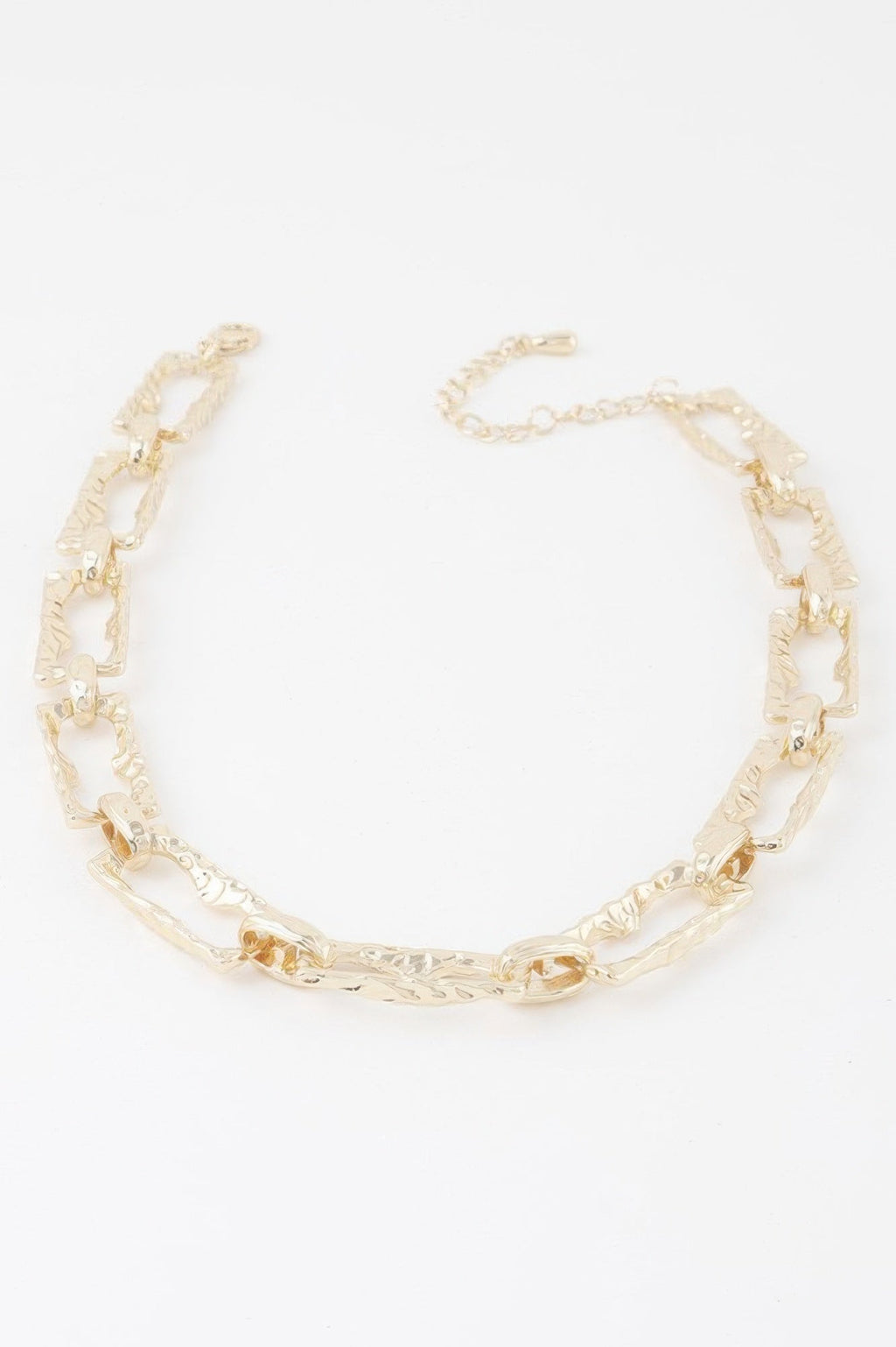 Hammered Link Chain Necklace