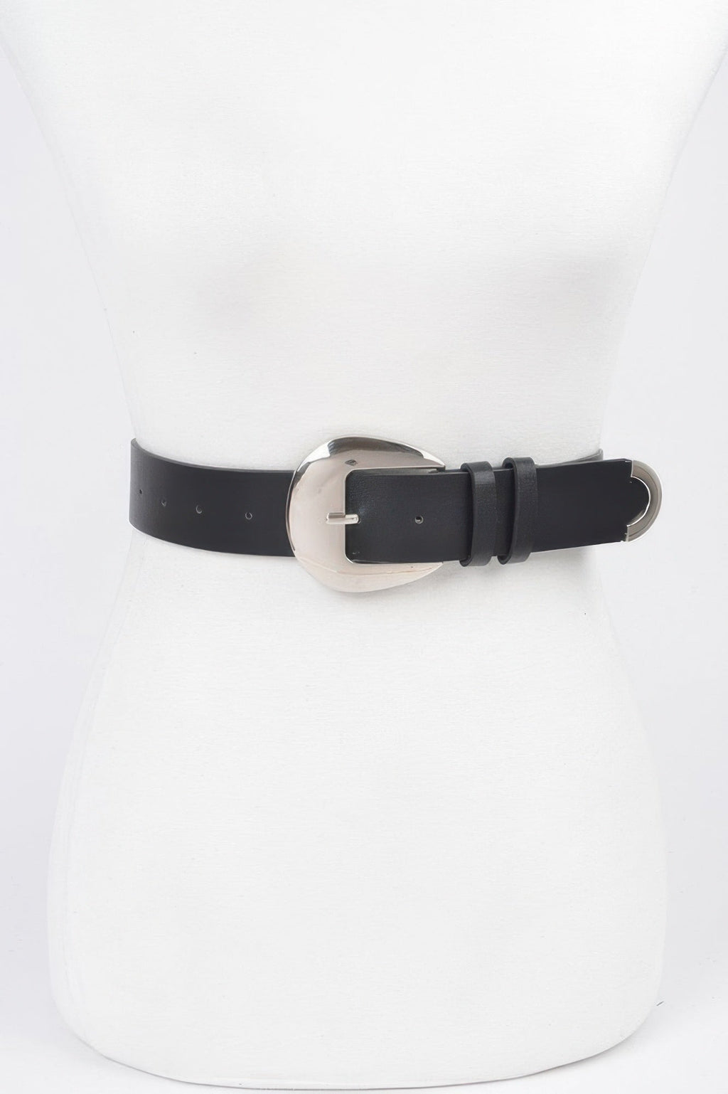 Faux Leather Metal Buckle Belt