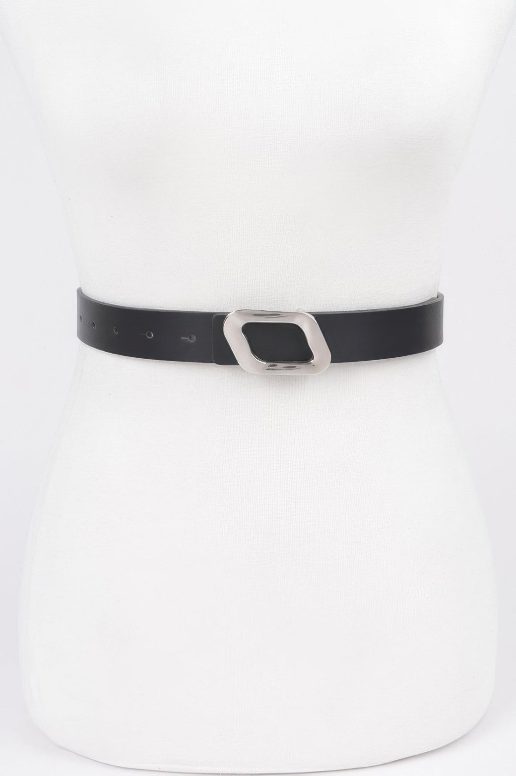 Faux Leather Metal Buckle Belt