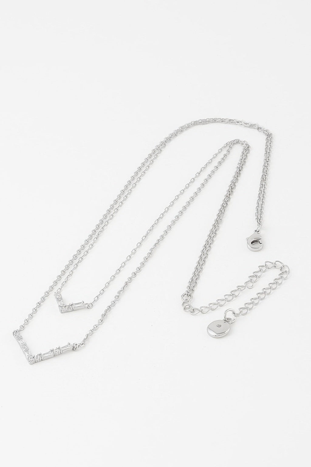 Double Crystal V Necklace