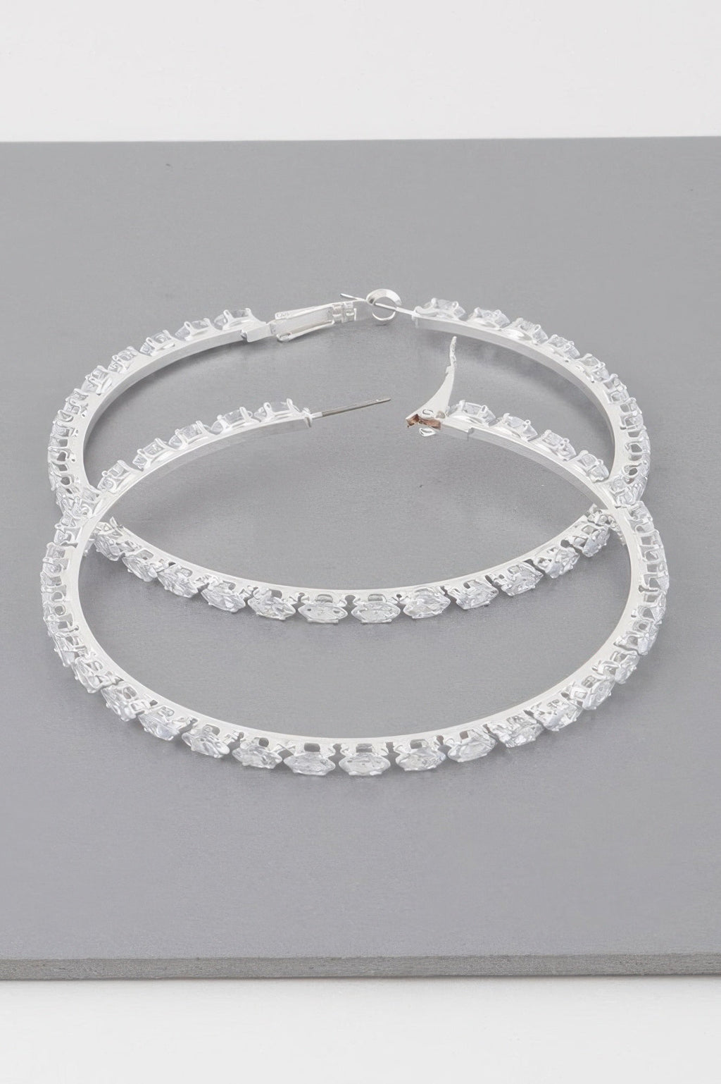 Teardrop Jeweled Hoop Earrings