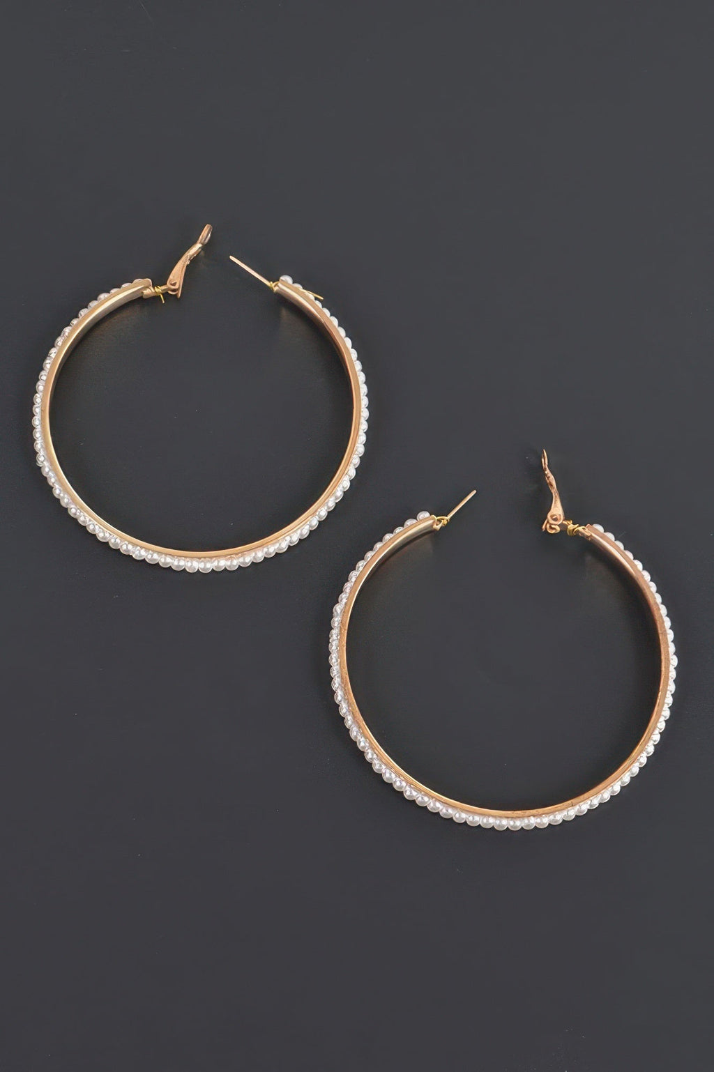 Round Shape Pearl Hoop Earrings