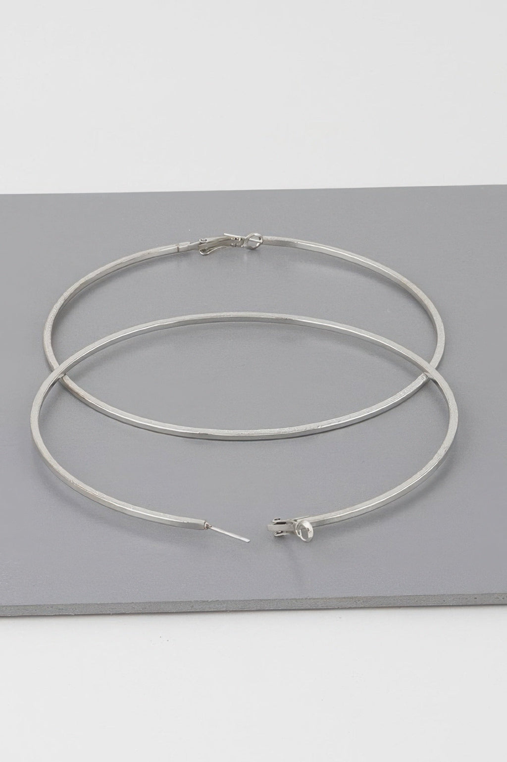Wide Indented Concrete Hoop Earrings