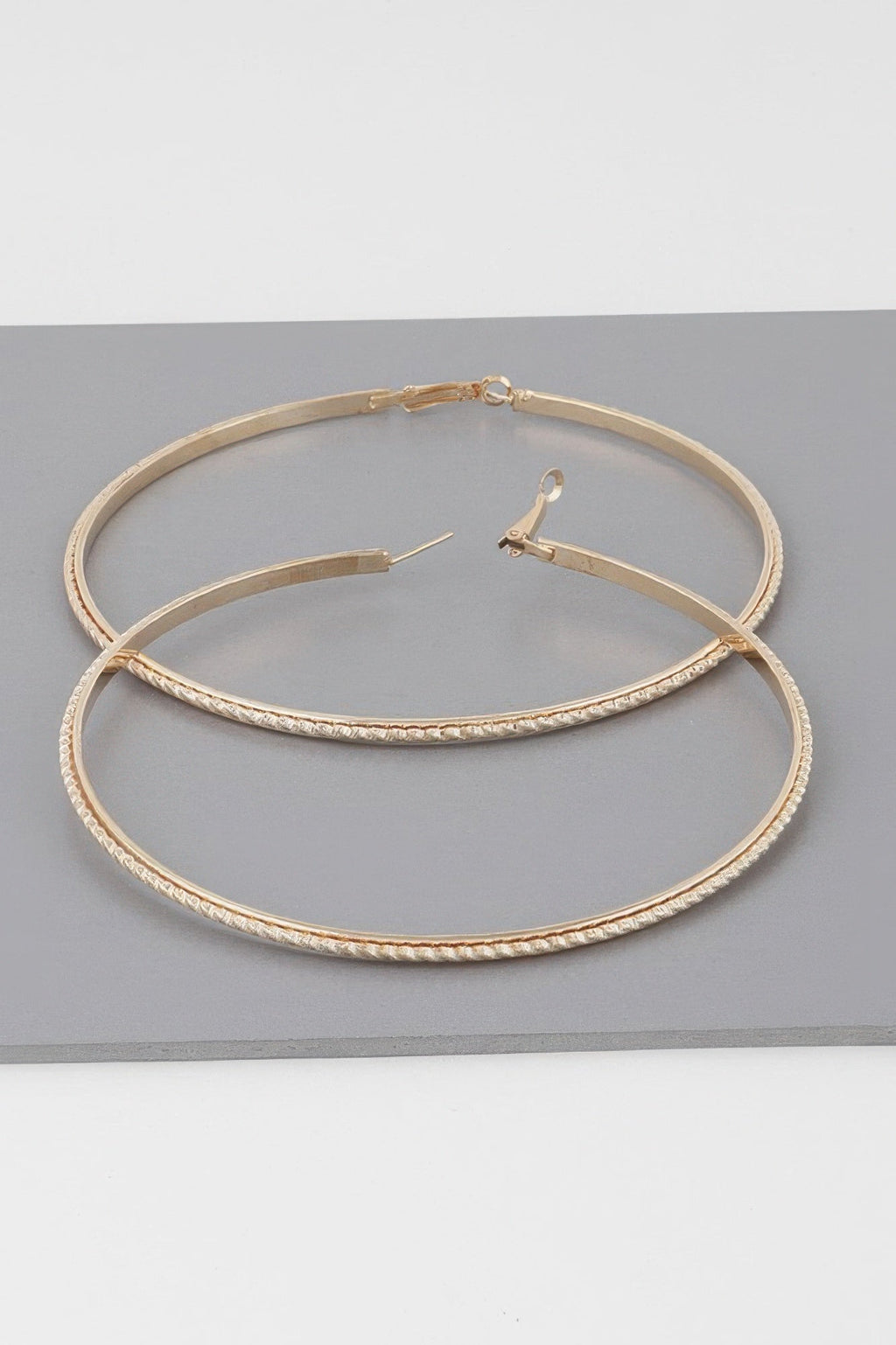 Wide Double Twisted 3.8" Hoop Earrings