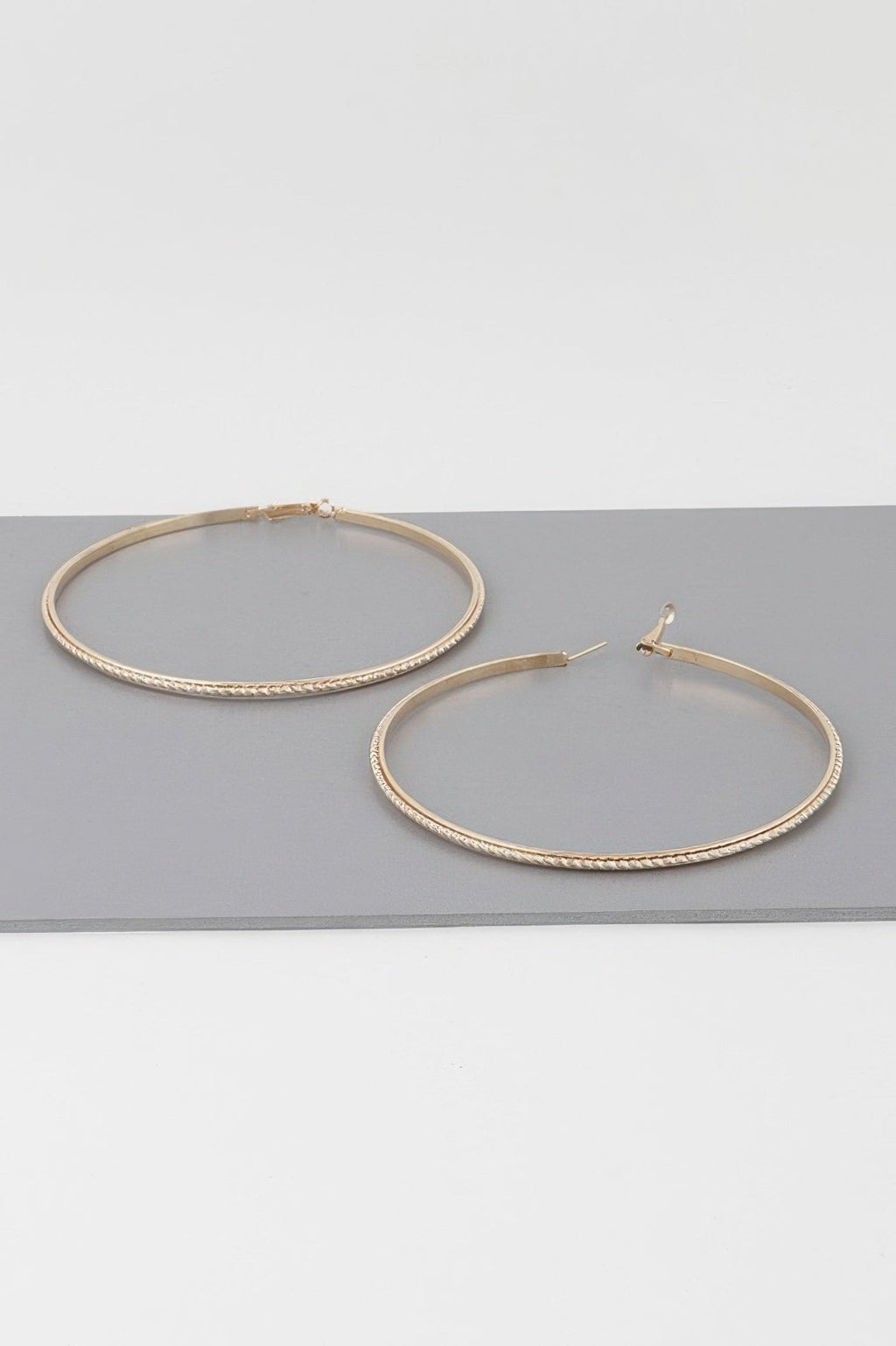 Wide Double Twisted 3.8" Hoop Earrings