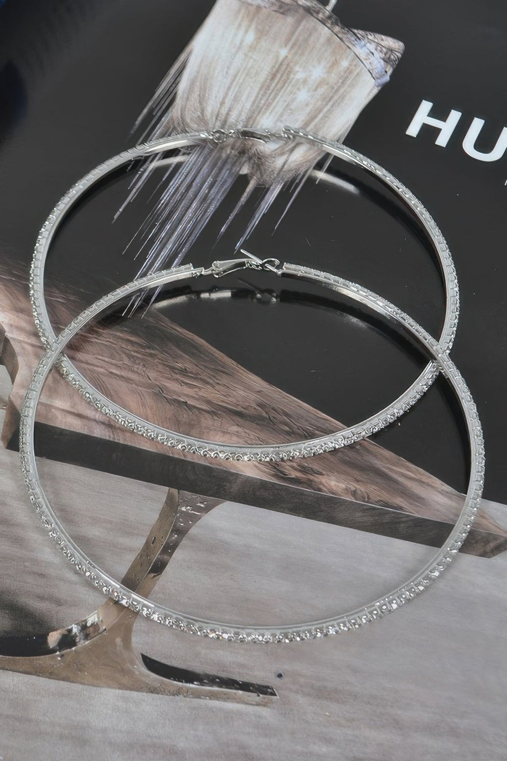 10cm Double Rhinestone Hoop Earrings