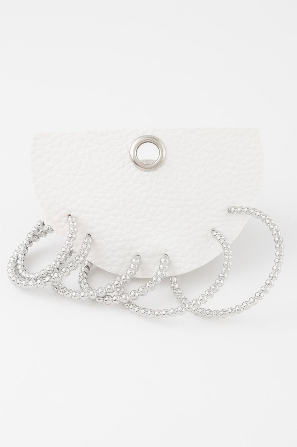 Pearl Bead Open Hoop Earrings Set