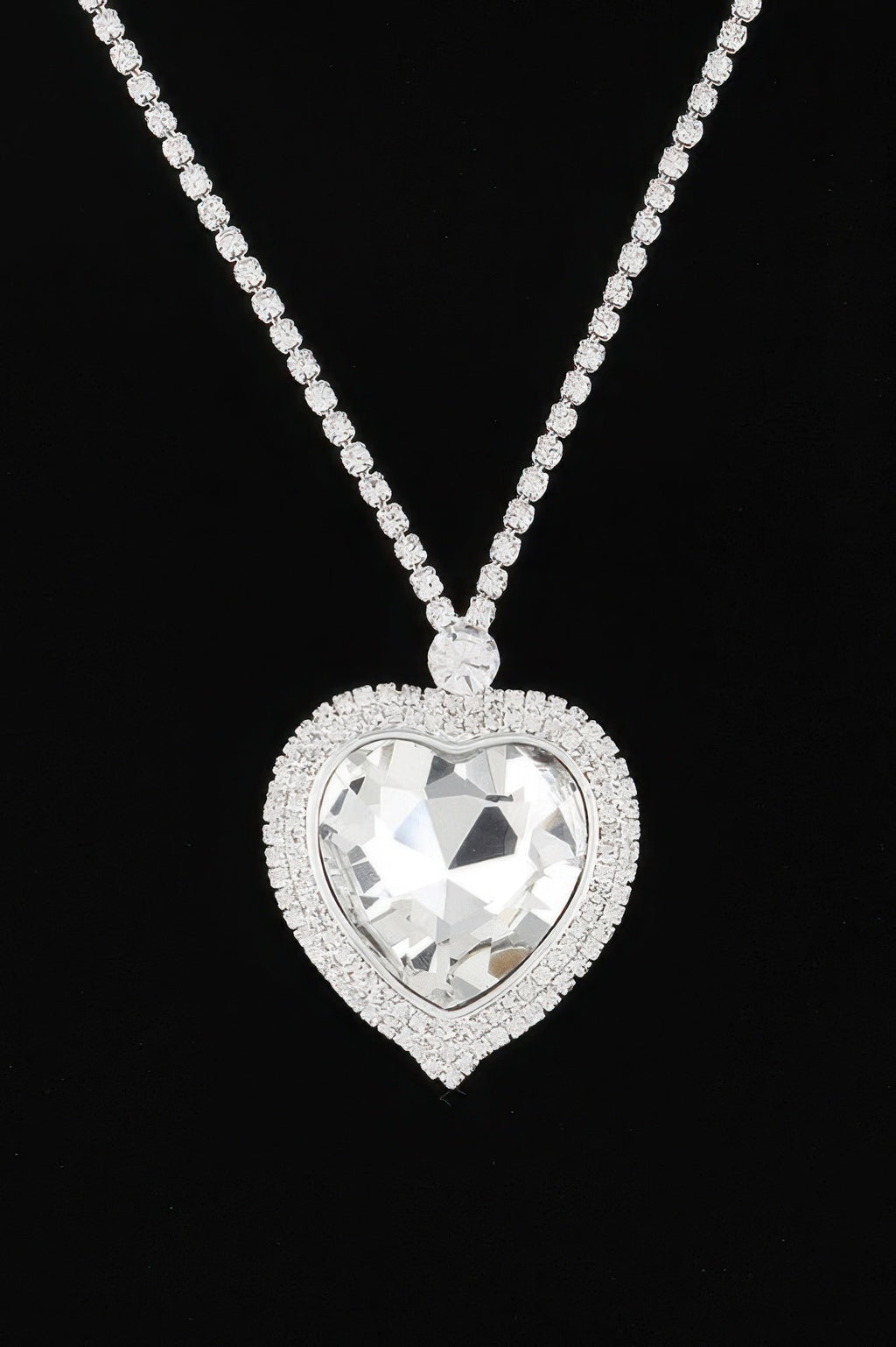 Jeweled Crystal Heart Necklace Set