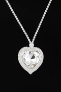 Jeweled Crystal Heart Necklace Set