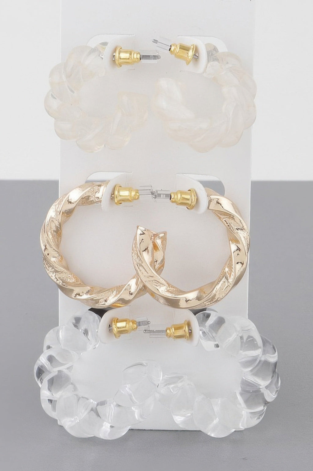 Multi Twisted Hoop Earrings Set