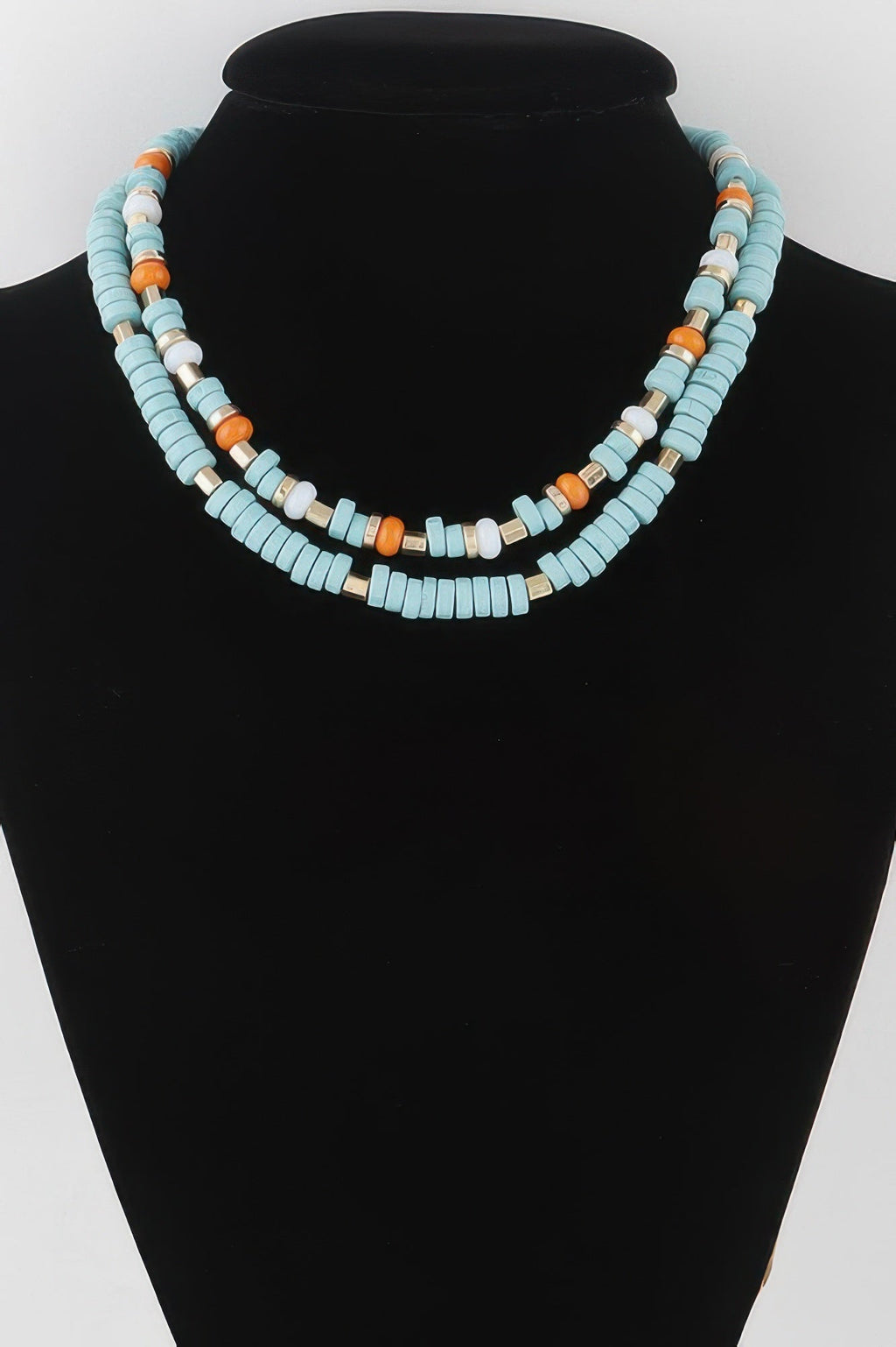Two Toned Layered Disk Necklace
