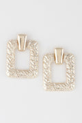 Hammered Frame Cut Earrings