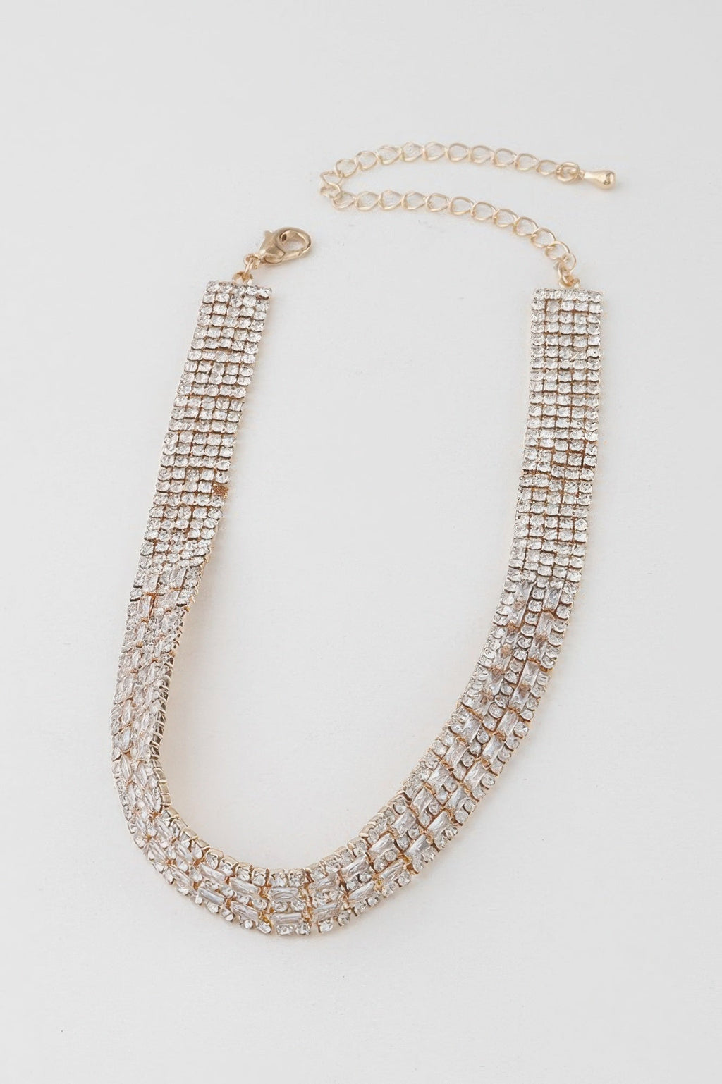 Multi Rhinestone Crystal Choker Necklace