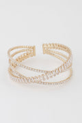 Triple Crystal Laced Cuff Bracelet