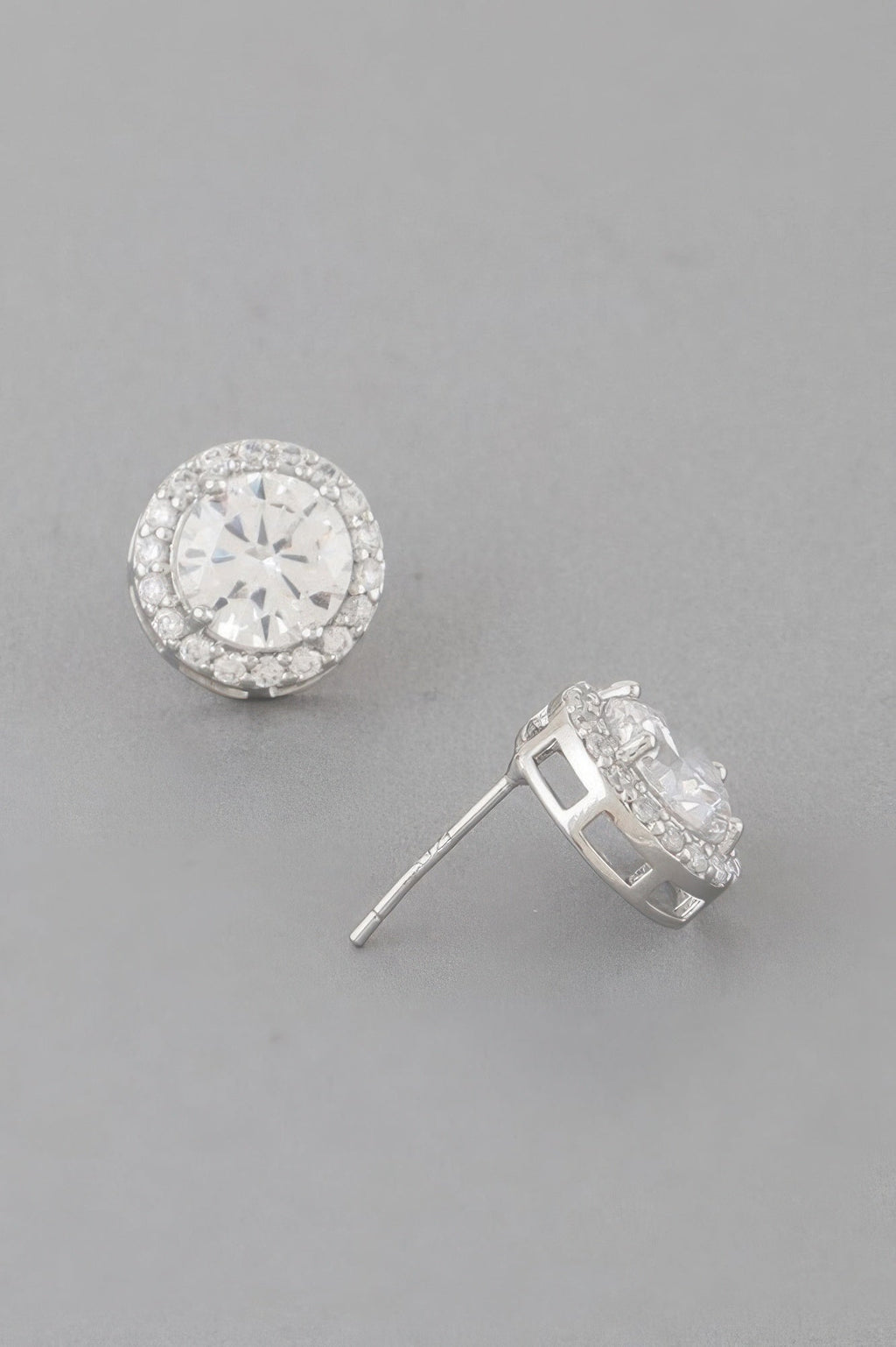 Embedded Round Stud Earrings