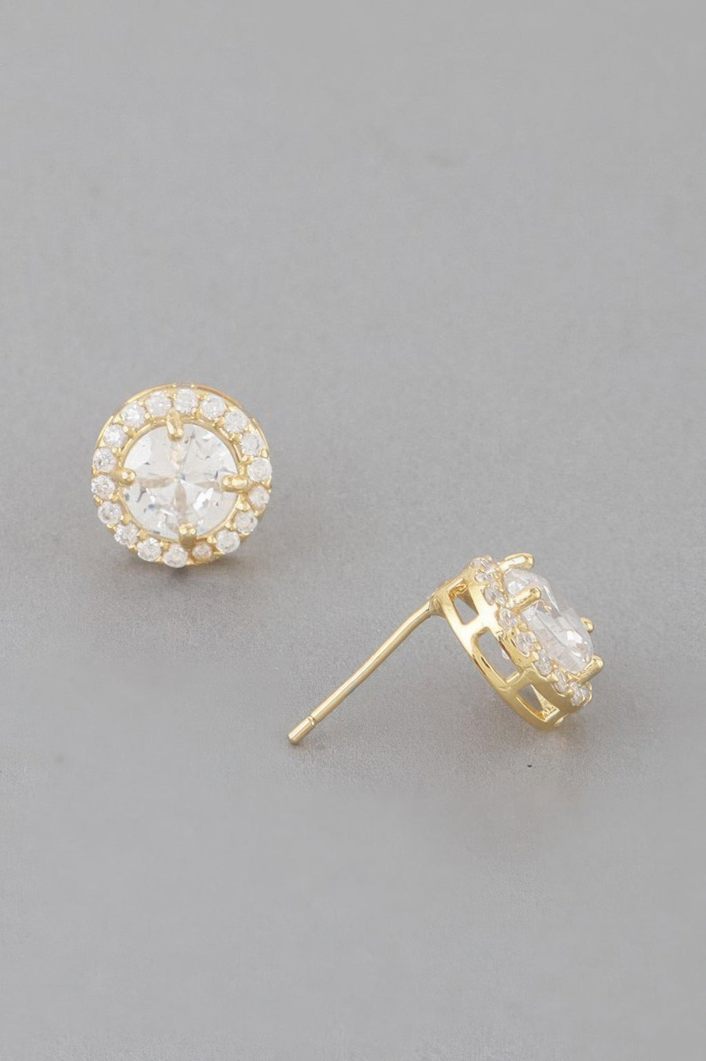 Jeweled Round Stud Earrings