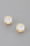 Embedded Cubic Rhinestone Stud Earrings