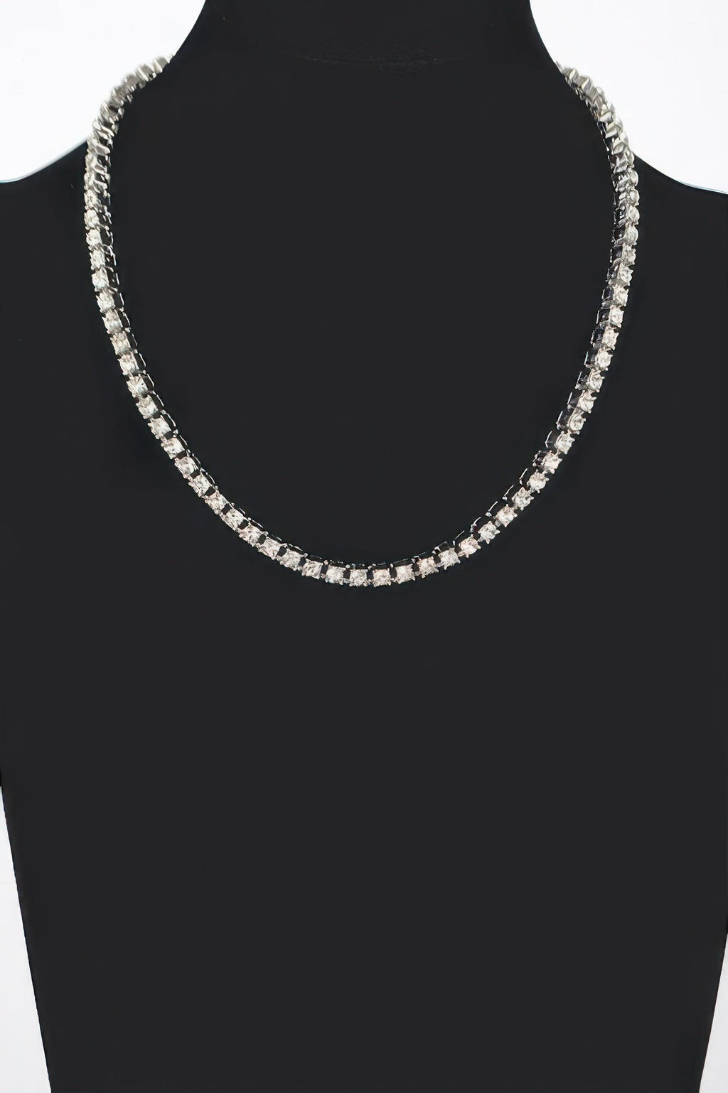 Rhinestone Chain Layered Necklace 45cm