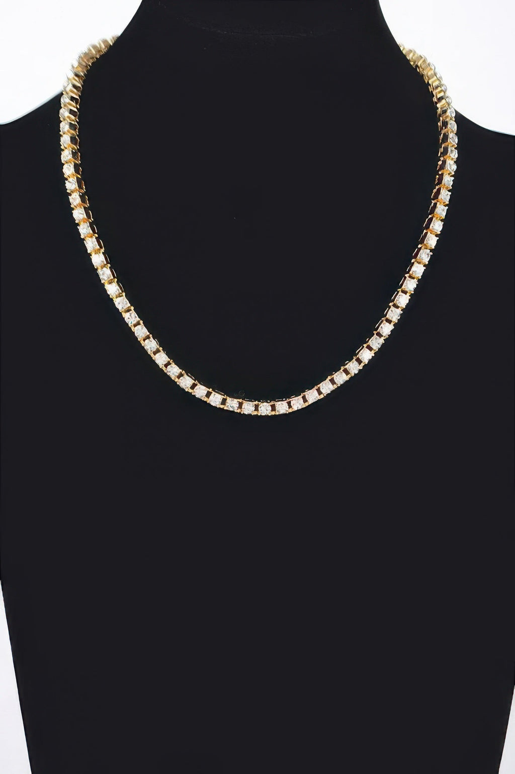 Rhinestone Chain Layered Necklace 45cm