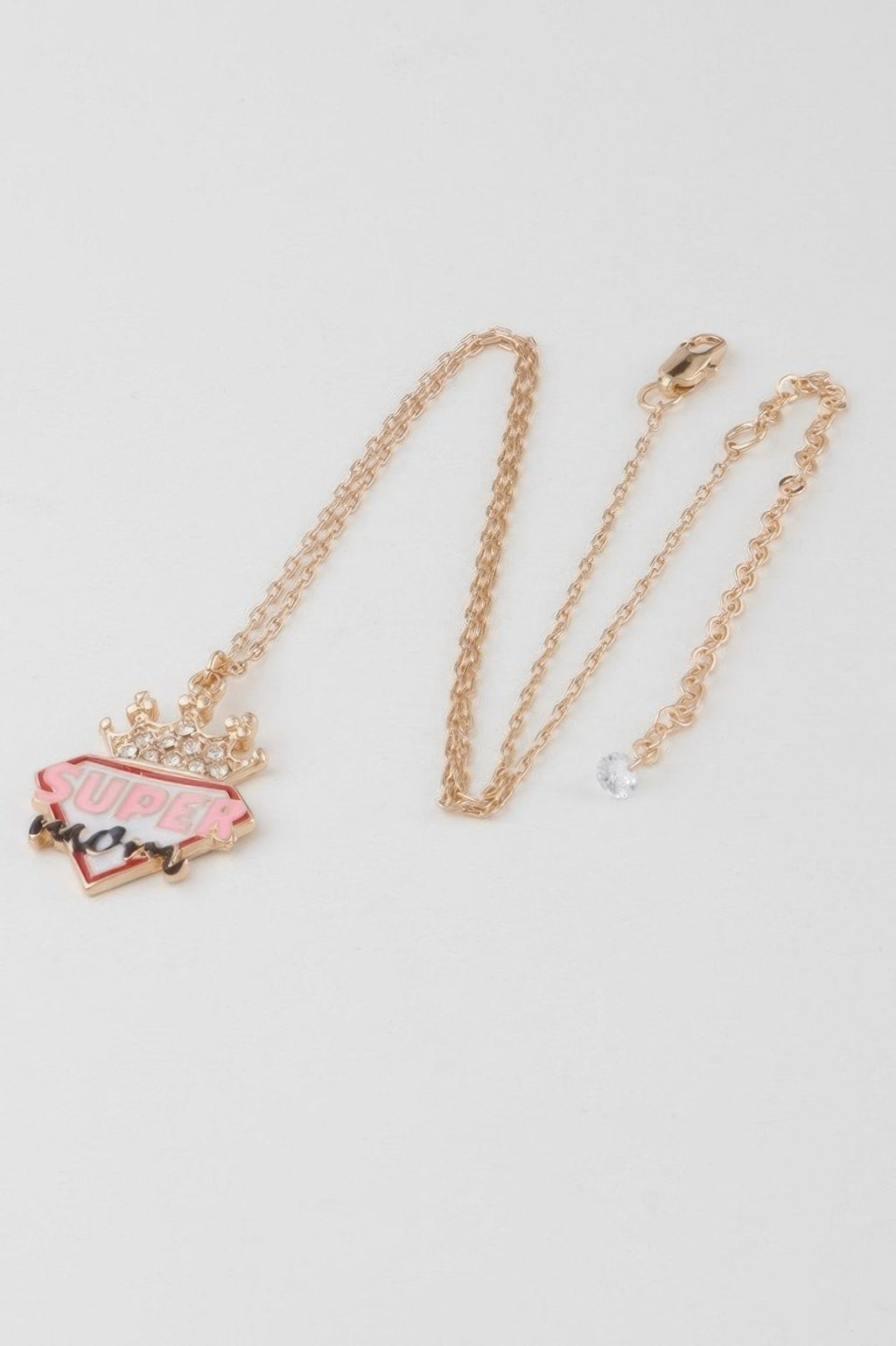Super Mom Diamond Crown Necklace