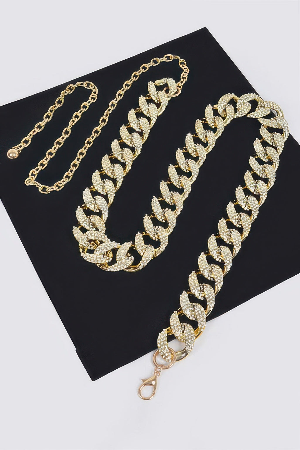 Plus Size Rhinestone Oversized Chain Belt