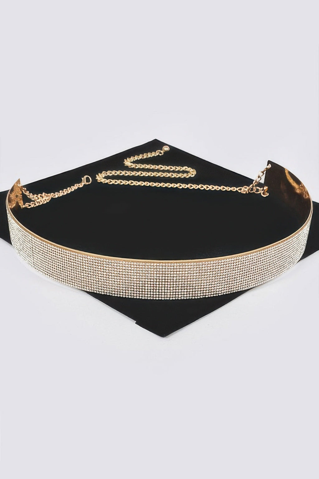 Rhinestone Gold Metal Waist Belt
