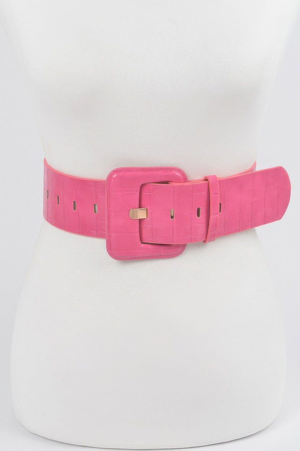 Faux Croc Leather Waist Belt