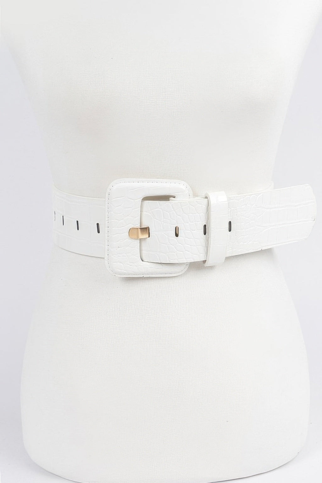 Faux Croc Leather Waist Belt