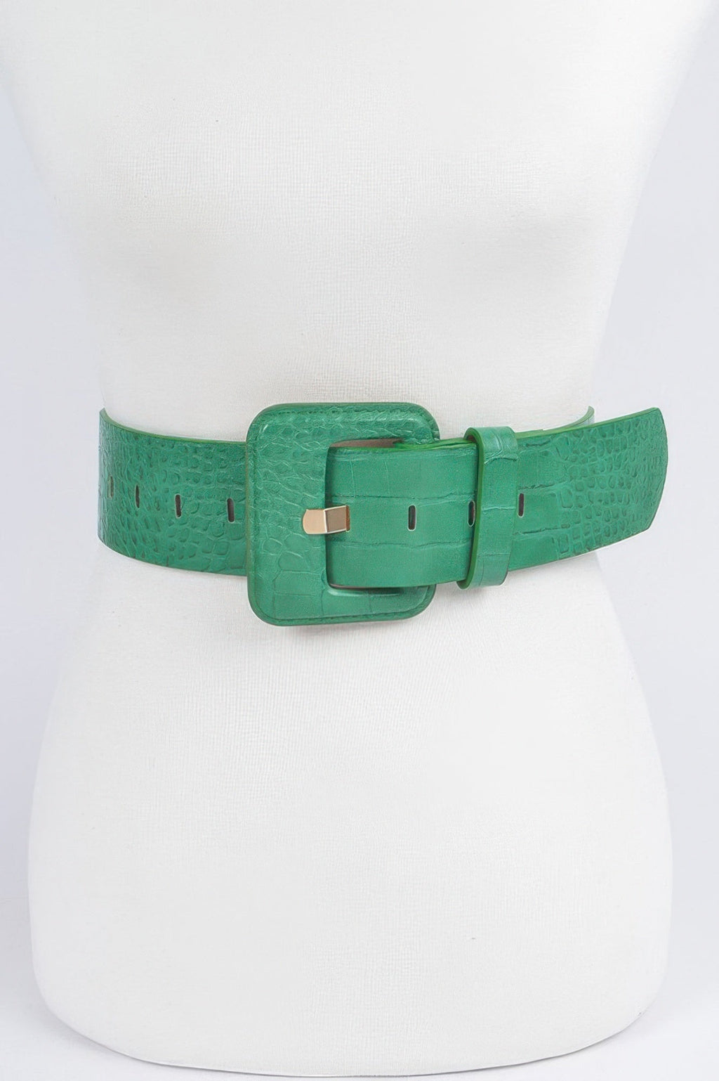 Faux Croc Leather Waist Belt