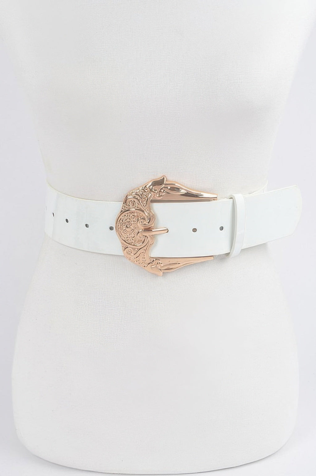 Metal Buckle Enamel Shiny Belt