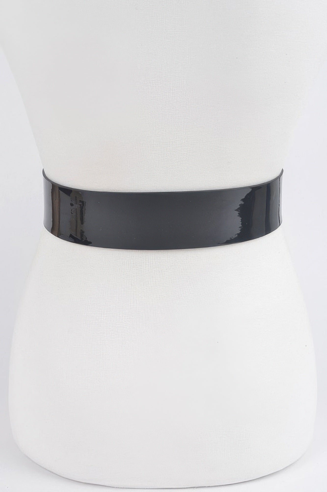 Plus Size Metal Buckle Enamel Shiny Belt