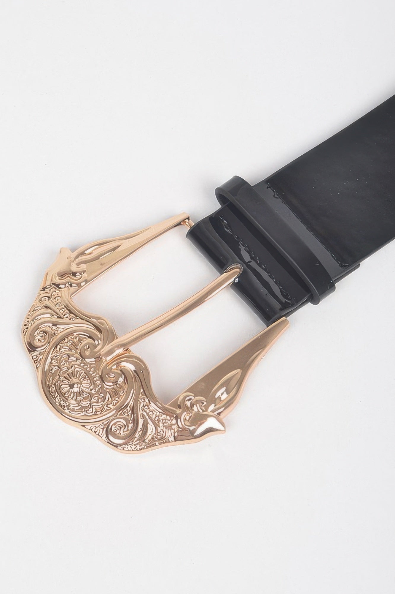 Plus Size Metal Buckle Enamel Shiny Belt