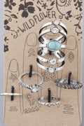 Multi Jewel Band Rings Set