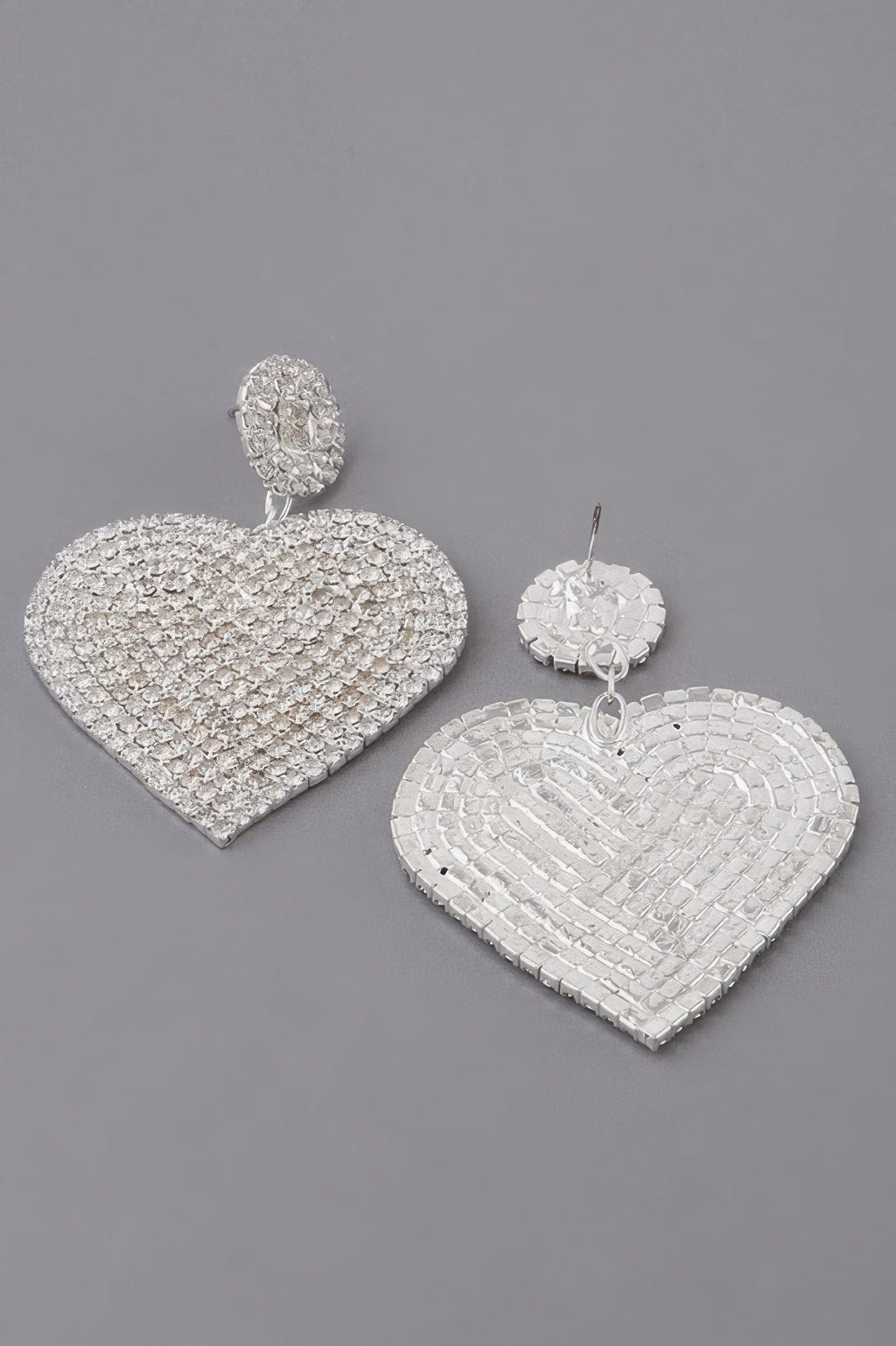 Jeweled Heart Drop Earrings