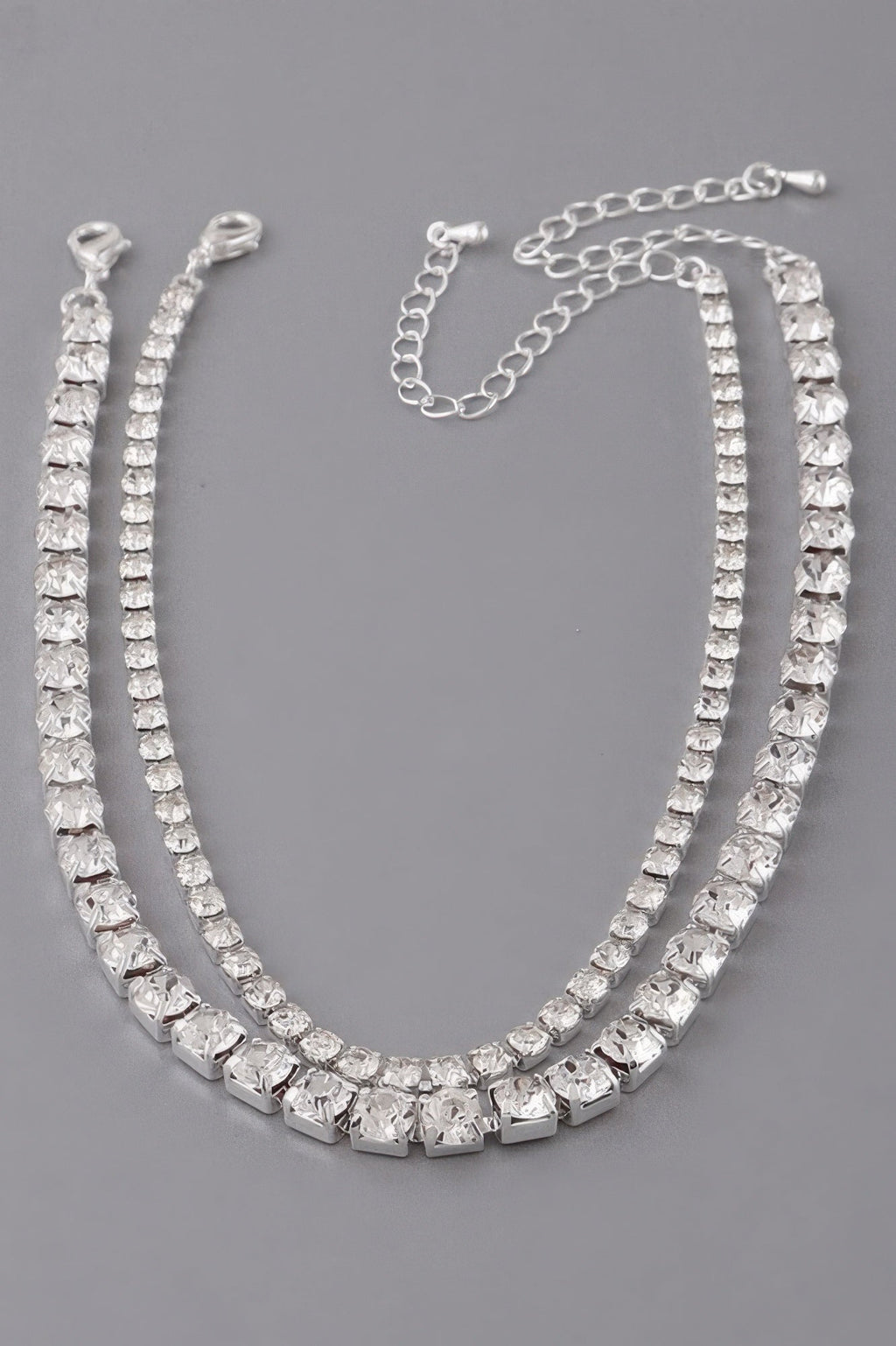 Double Rhinestone Choker Necklace