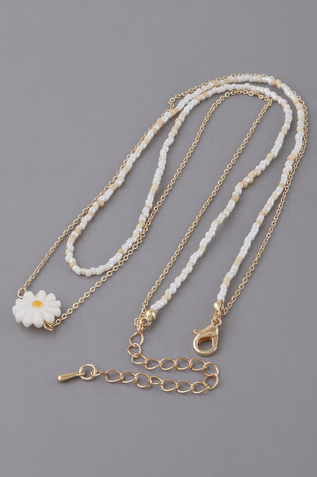 Double Beaded Flower Necklace