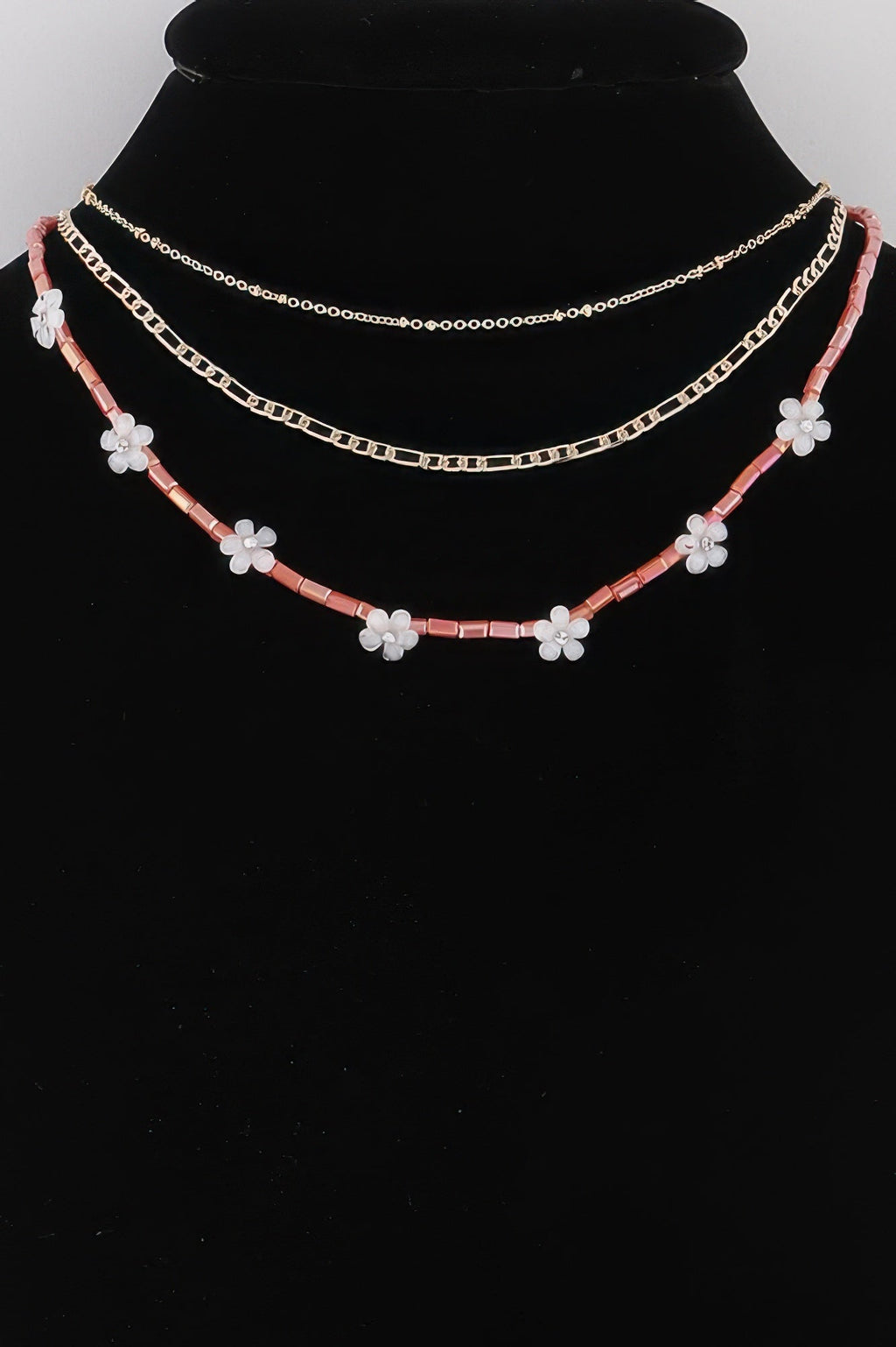 Multi Flower Charms Necklace