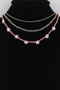Multi Flower Charms Necklace