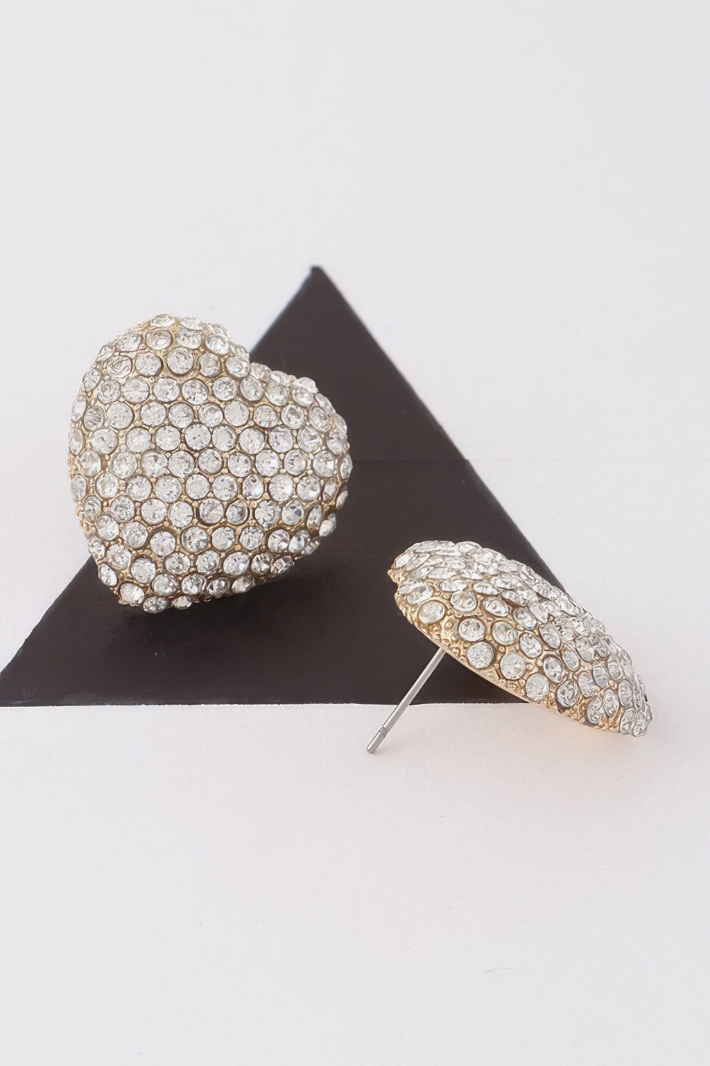 Jeweled Heart Stud Earrings