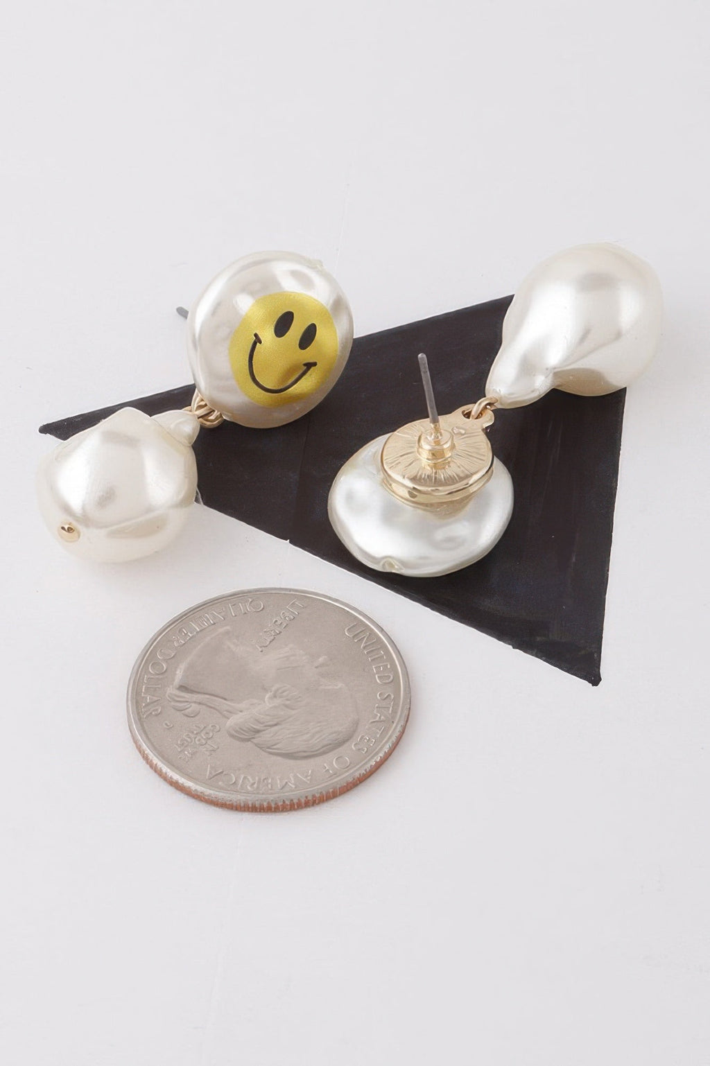 Smiley Face Stone Drop Earrings