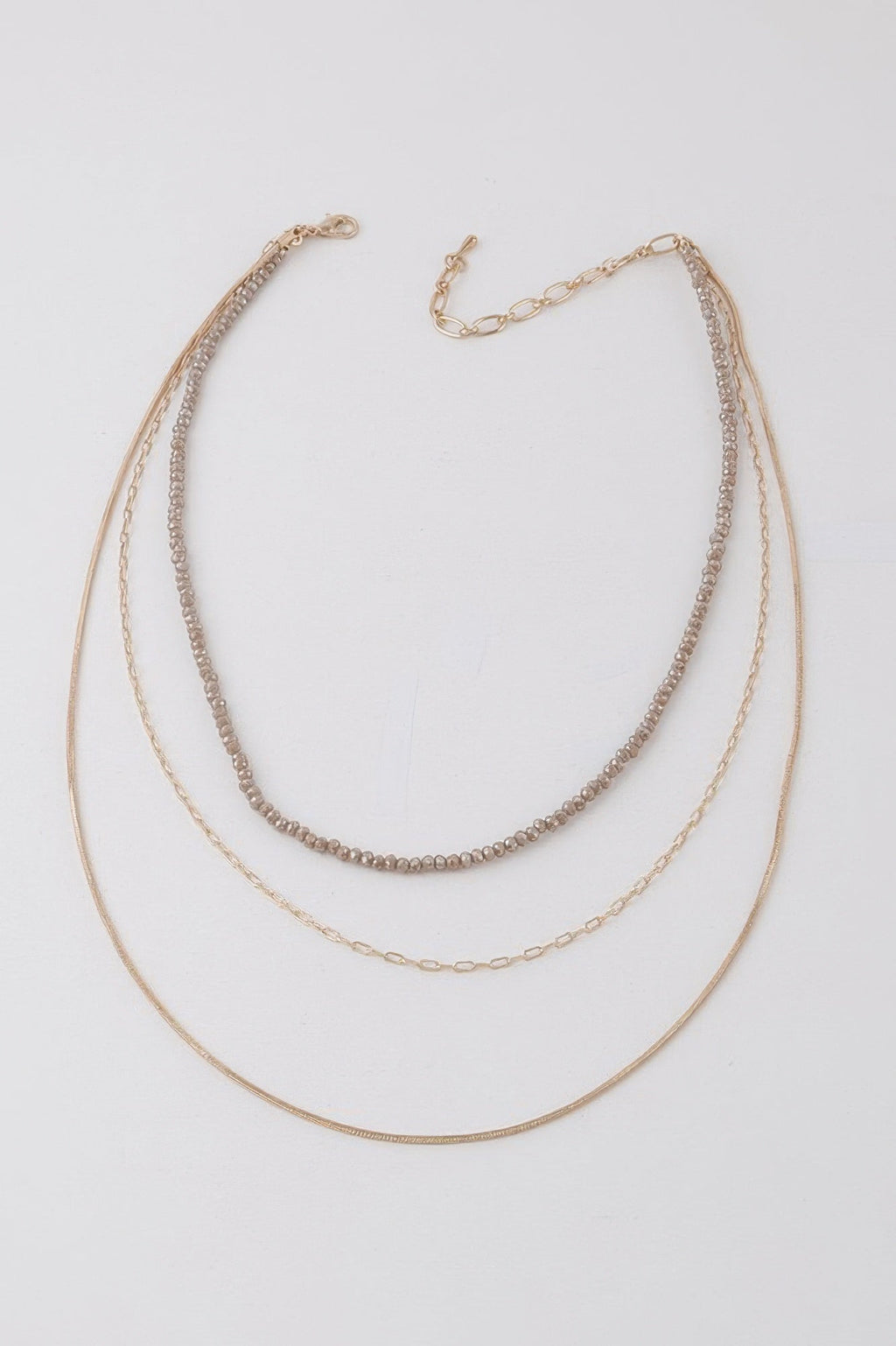 Multi Stone N Link Chain Necklace
